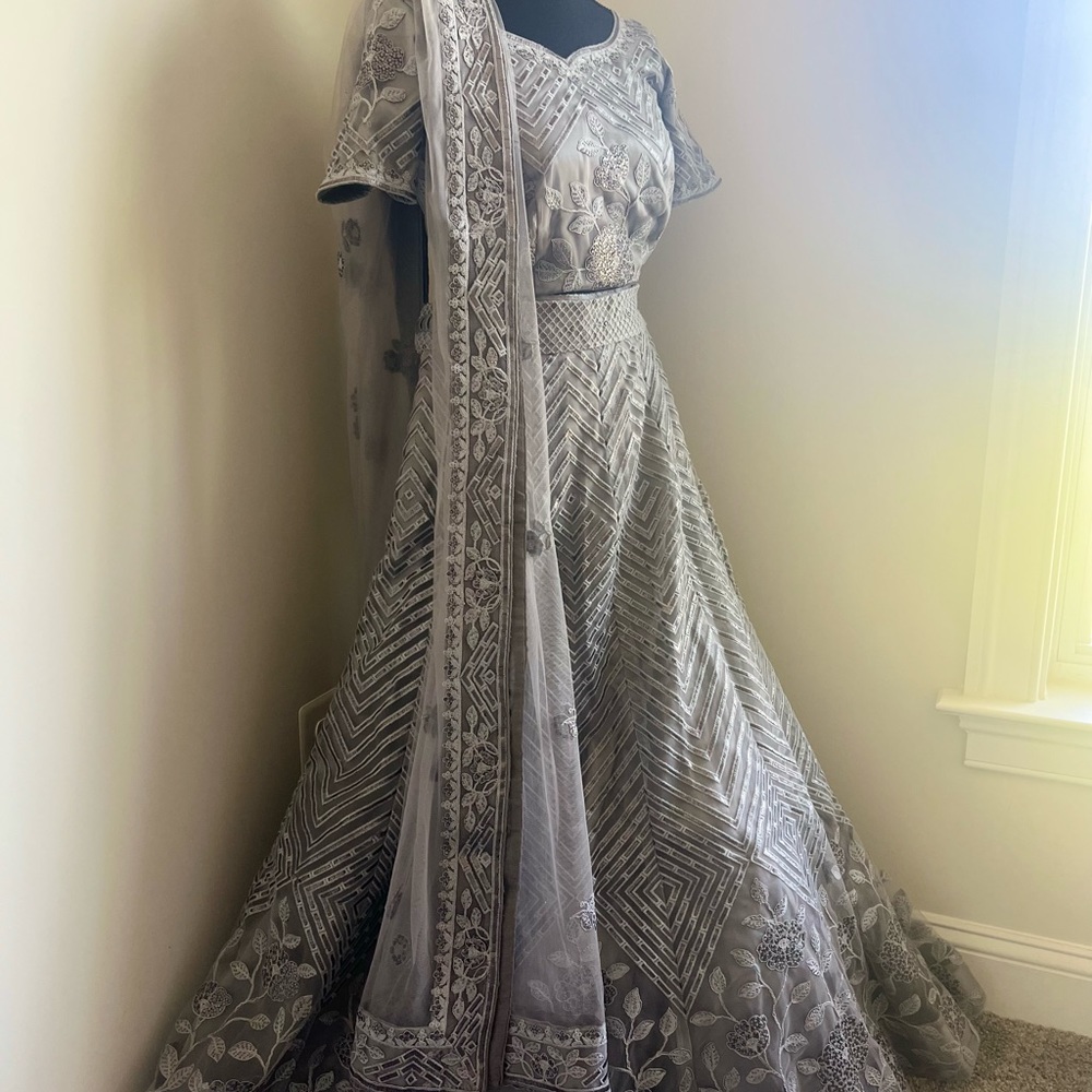 Grey Lehenga Choli INDIAN PAKISTANI